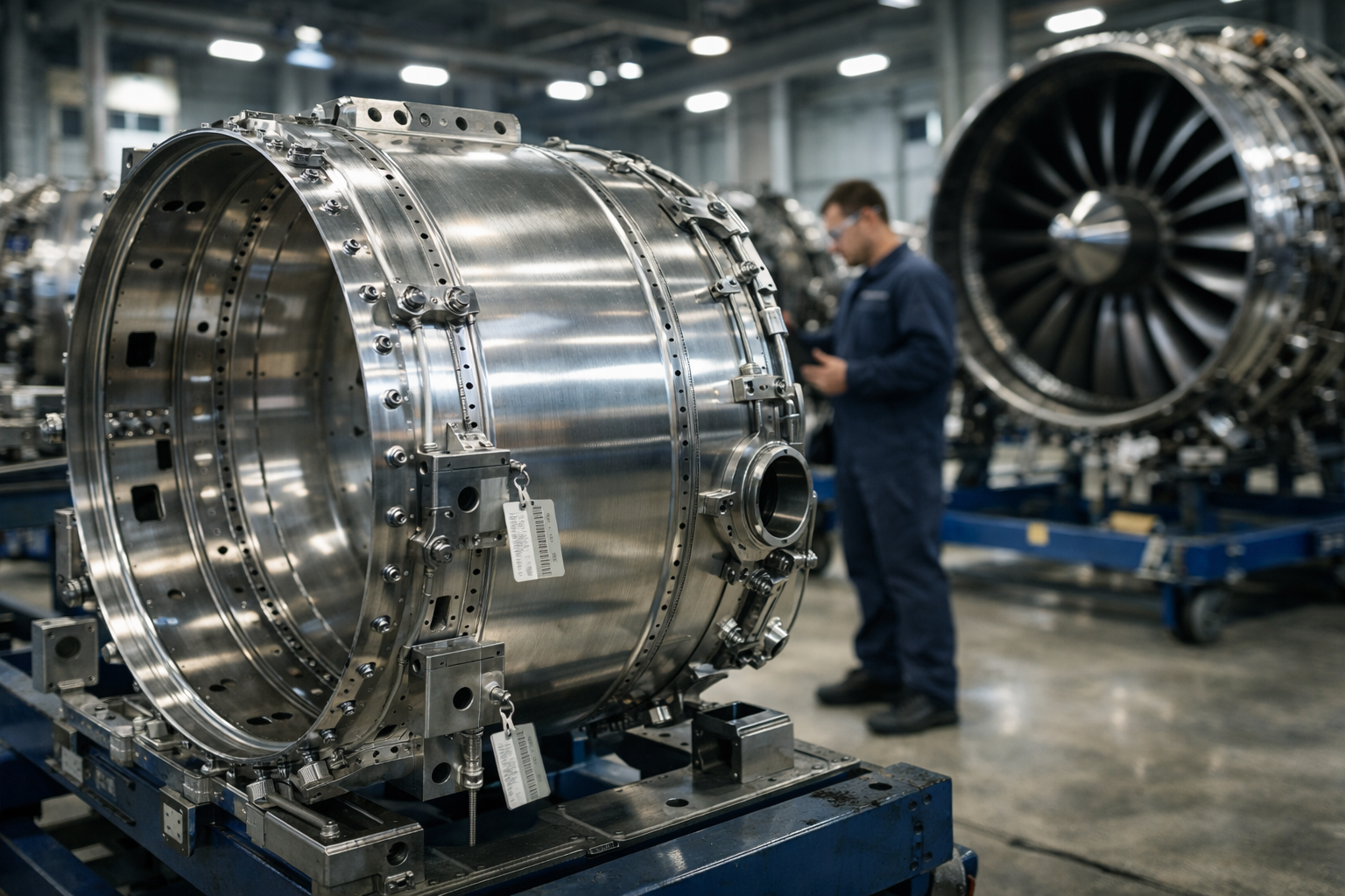 Aerospace Engine Casing with Traceable Metal Surface
