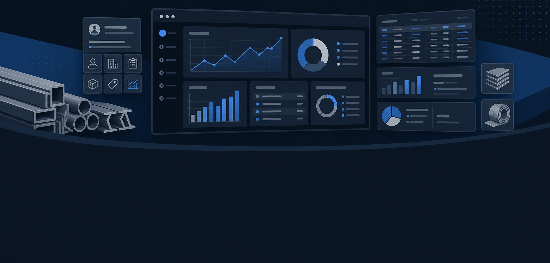 Dashboard Data Visualization for Metals Wholesale CRM Software